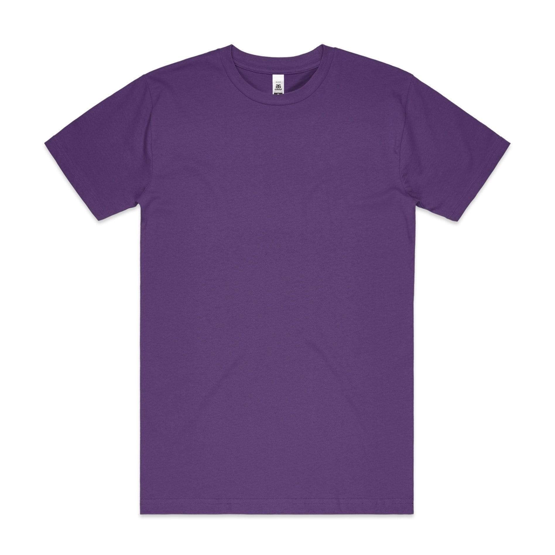 As Colour Men's block T shirt 5050 (No print no sale) Casual Wear As Colour PURPLE SML 